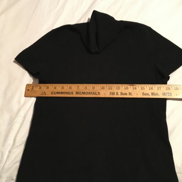 Magaschoni  100 % cashmere black short sleeve turtleneck old school money - Picture 7 of 7